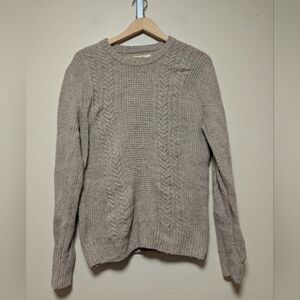 The Normal Brand Wool Blend Cable Knit Sweater Men's Medium Oatmeal
